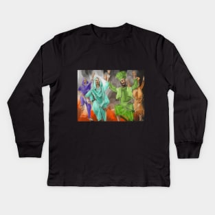 Bhangra Group Kids Long Sleeve T-Shirt